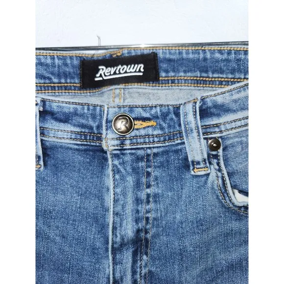 Revtown Sharp Jean 34x33 Mens Slim Fit Med Wash Mid Rise Stetch Decade Denim