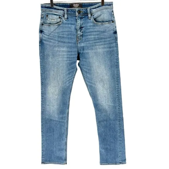 Revtown Decade Denim Sharp Slim Leg Light Wash Stretch Jeans Mens Size 33 x 32