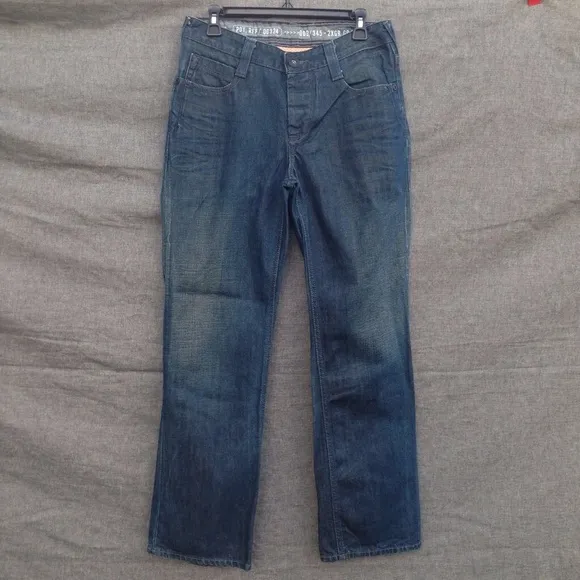 River Island Mens Jeans Straight Leg Button Fly