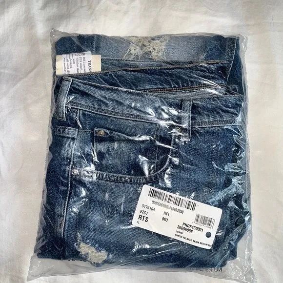 River Island Skinny Jeans Mens 38 x 32 Ripped blue denim
          
      NWT
