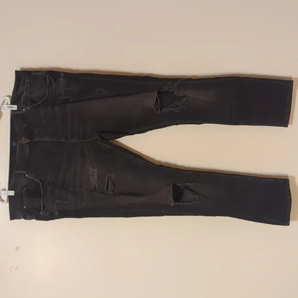 River Island Black Denim Distressed Men's Pants