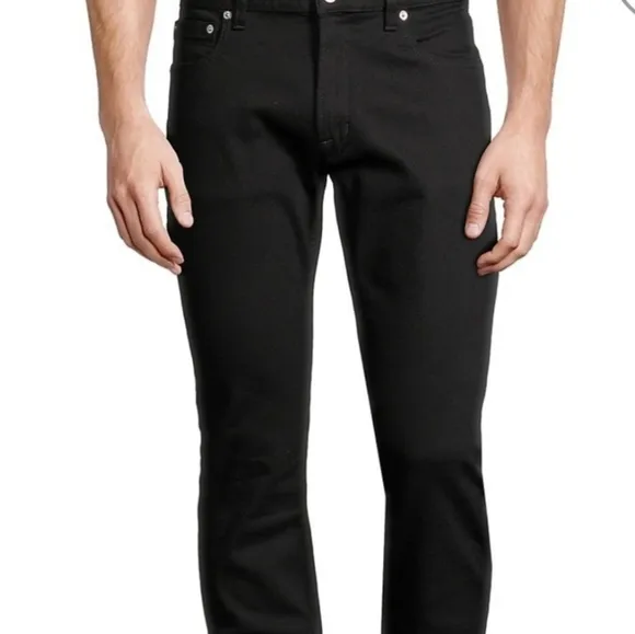 Men's black woven jeans