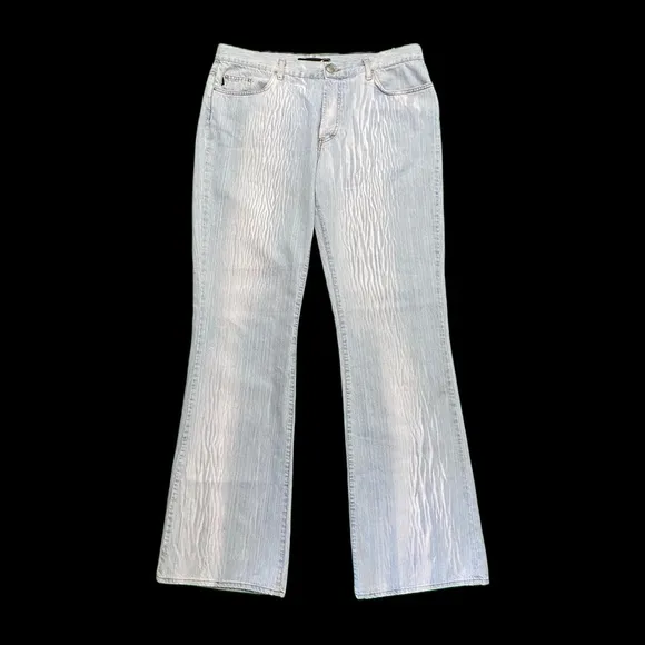 Roberto Cavalli Just Cavalli Wavy Tiger Stripe Denim Jeans