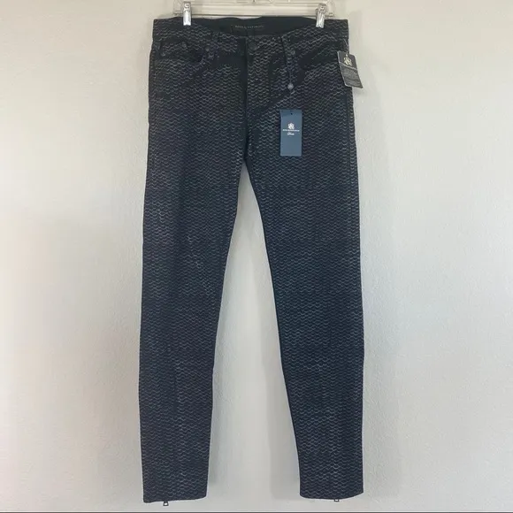 NWT Rock & Republic Black Scale Moto Zipper Jeans
          
      NWT