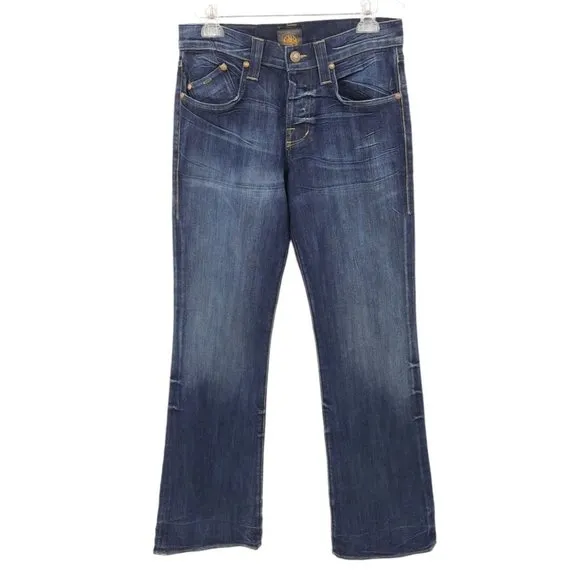 Rock & Republic Floyd Jeans Bootcut Button Fly Embroidered Distressed Size 32