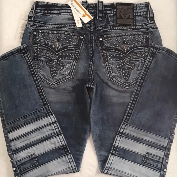 🔥🎸Rock Revival Lampson Taper Jeans. Multiple Men Size(s):36;38;40x34 Long
          
      Boutique