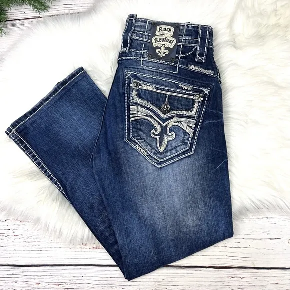 |•ROCK REVIVAL•| Indus Boot Regular Fit Jeans 33x28