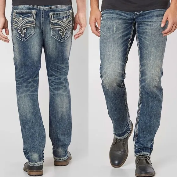 Rock Revival Stan J200 Straight Regular Distressed Jeans Men’s Size 40/32
          
      NWT
