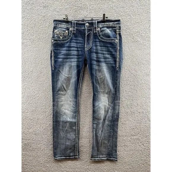 Rock Revival Daegan Straight Denim Men’s Jeans 33x32 E6542JR