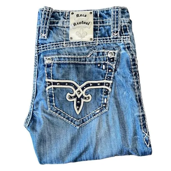 ROCK REVIVAL ALEX RELAXED STRAIGHT JEANS