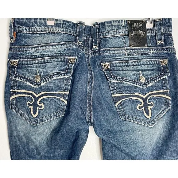Rock Revival Antonio Straight Denim Jeans Men's Size 40 x 34