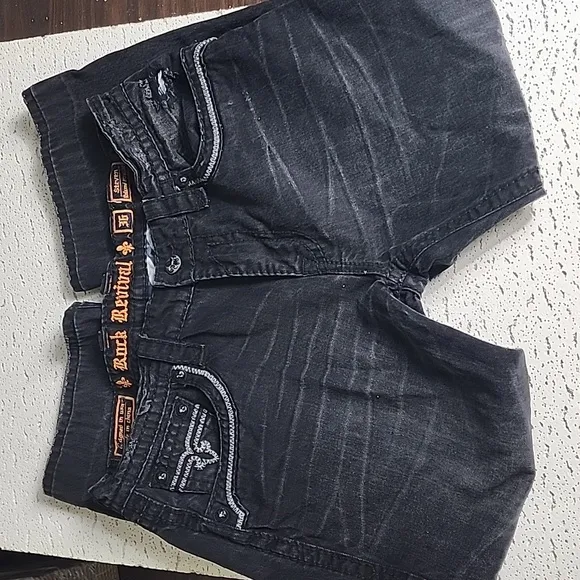 Rock Revival Steven Straight Jeans Men's Size 36 Black