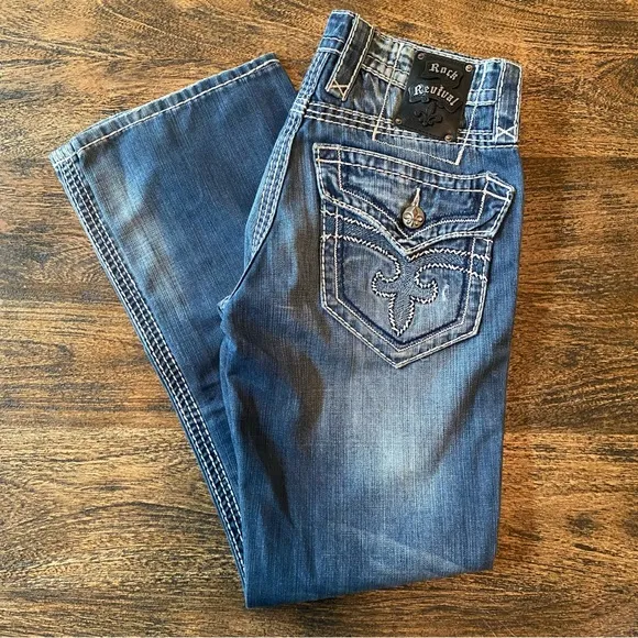ROCK REVIVAL Men’s Logan Bootcut Jeans Size 28