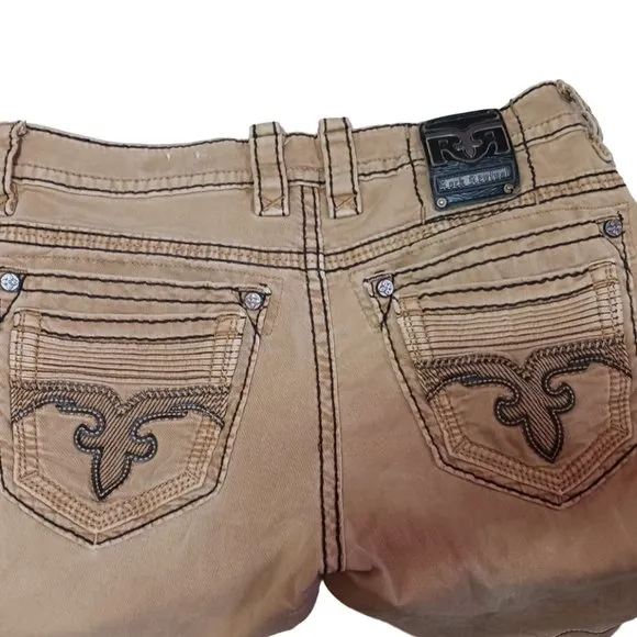 Rock Revival men Khaki tan brown jeans Size  W33/L34