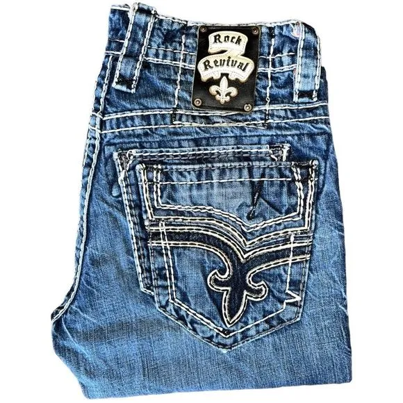 ROCK REVIVAL LIONEL BOOTCUT JEANS