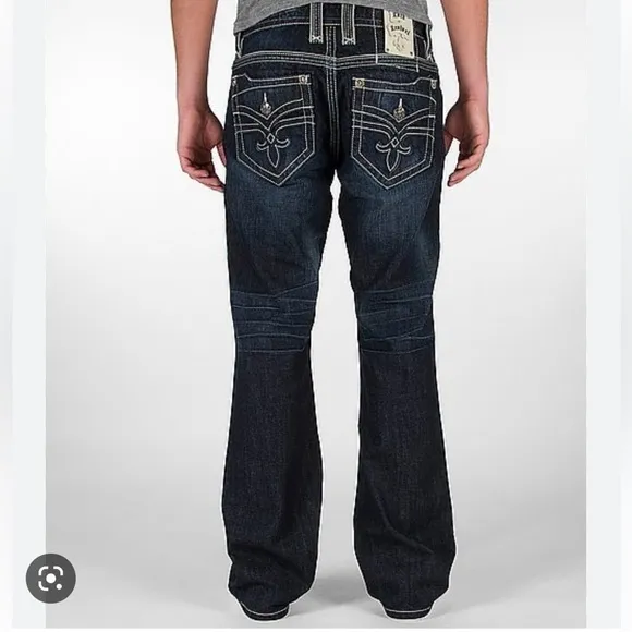 Rock Revival Exclusively for Buckle Corbin Boot Cut Jeans w/ Embroidery, 32X31