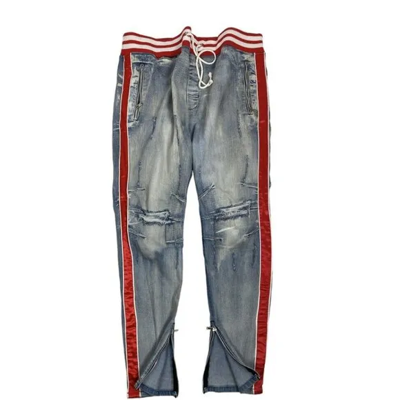 RockStar Jeans Distressed Ankle Zip Mens Size 42X31
