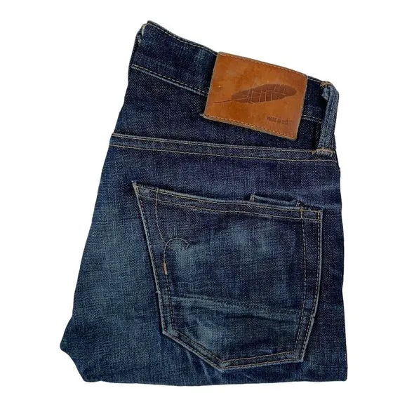 Rogue Territory Stanton Raw Selvedge Distressed Button Fly Jeans Size 28x31