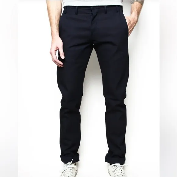 Rogue Territory Officer Trousers Slim Taper Pant Indigo Selvedge Canvas 33