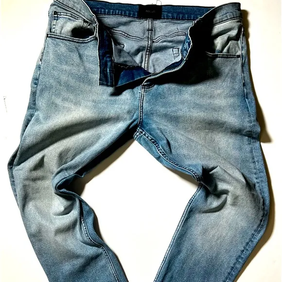 Mens Premium Rollas Slim Tim Light Washed Distressed Denim 36W 32L