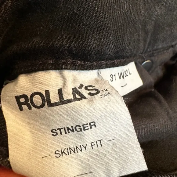 Rollas black skinny jeans
