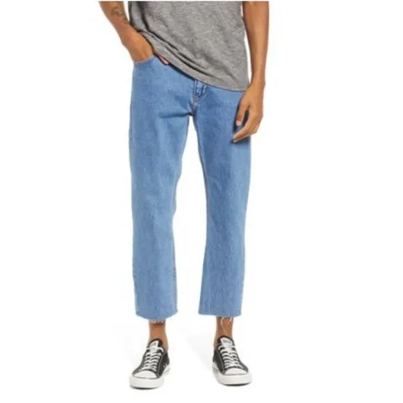 Rolla's Relaxo Chop Straight Jeans Medium Rinse Blue Size 34