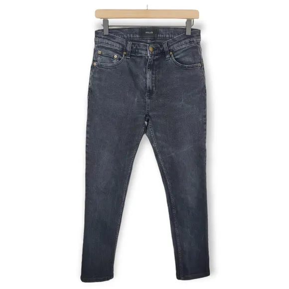 Rollas Jeans Men's 28x32 Tim Slims Slim Fit Soft Black Wash Stretch Zip Fly