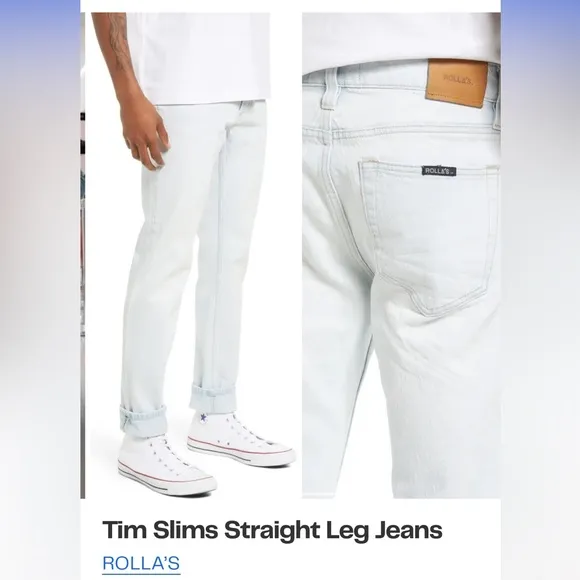 ROLLA’S Tim Slim Straight Leg Jeans Men’s 28 W 32 L
          
      NWT