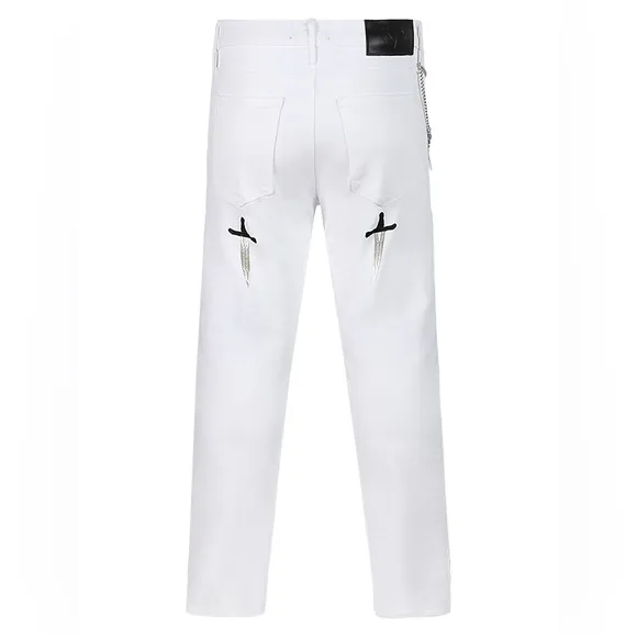 $425 RtA x 21 SAVAGE BRYANY SKINNY WHITE JEANS SZ 40