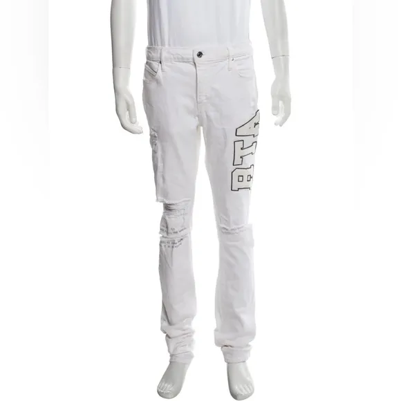 $543 NWT RtA WHITE COLLEGIATE SKINNY DESIGNER DENIM JEANS SZ 28 40
          
      Boutique