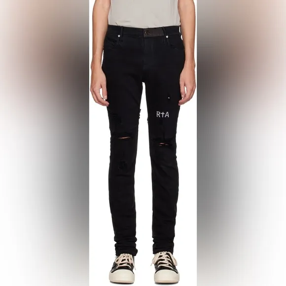 $385 NWT RtA BLACK DESIGNER DISTRESSED JEANS SZ 29 38 40
          
      Boutique