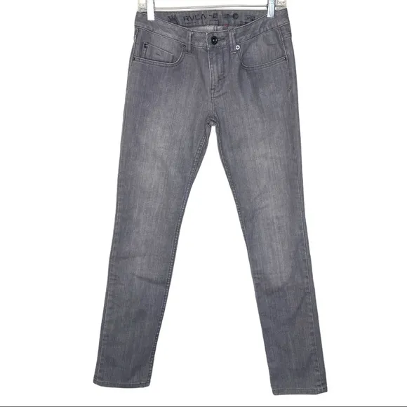 RVCA VA Balance of Opposites Straight Leg Jeans Gray Size 28