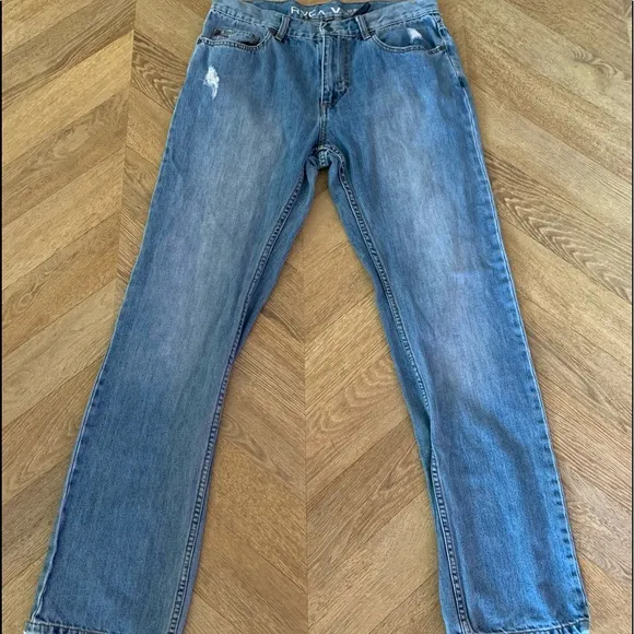 RVCA men straight leg Balancing Opposites jeans size 33