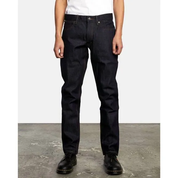 NEW RVCA daggers slim fit denim jeans - 33" inseam in dark indigo
          
      NWT