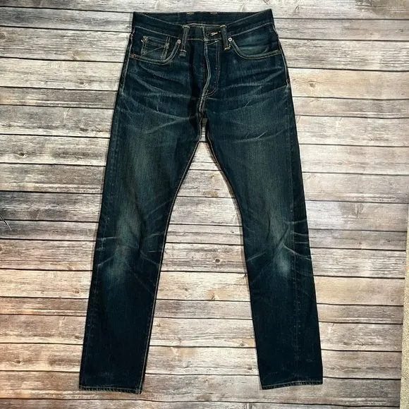 Sage Ranger IV-X Selvedge Jeans Sz 30x31 Heavy Denim Slim Blue Button Fly FLAW