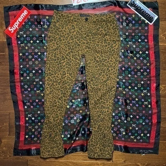 SANCTUARY x Anthropology Leopard Print Pants Designer Luxury Terry Flare Zippers