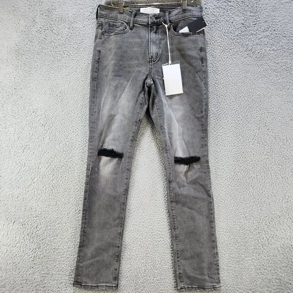 Sanctuary Jeans Men's 30 Gray Charcoal Wash Distressed Straight Leg Flat Front
          
      NWT