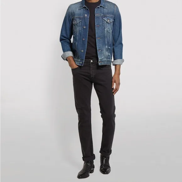 SANDRO Droit Cotton Dark Wash Denim Distressed Jeans New Without Tags
          
      NWT