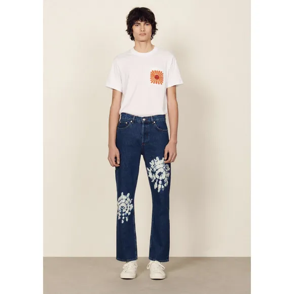 SANDRO Straight-Cut Tie-Dye Jeans