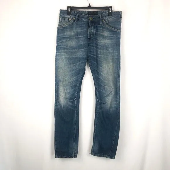 Scotch & Soda Duke Amsterdams Blauw Blue Denim Slim Men Jeans Size 29 READ