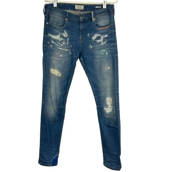 Scotch & Soda Lot 22 TYE Distressed Jeans Light Blue Size 30 32