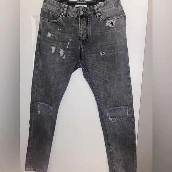 Scotch and Soda Men Black Dean Tapered fit Mid-rise Distressed Jeans