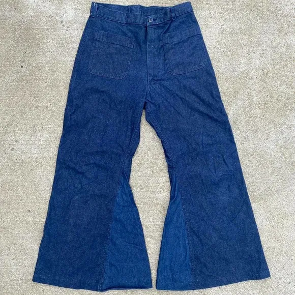 Vintage US Navy Bell Bottom Flare Jeans. SeaFarer USN Denim Size 32 x 28. CONLEY