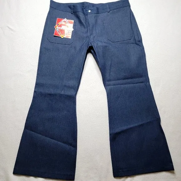 Vintage Navy Seafarer Dungarees Jeans Men's Size 42 x 32 Blue Denim Bell Bottoms
          
      NWT