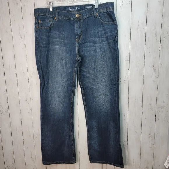 Seven7 Straight Fit Jeans Men’s Size 40x32 Blue Denim Stretch.