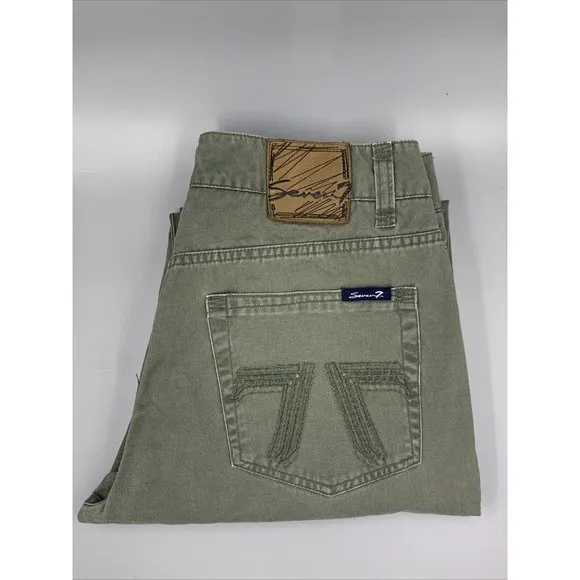 Seven7 Premium Pants 32X33 Forest Green Straight Fit 100% Cotton