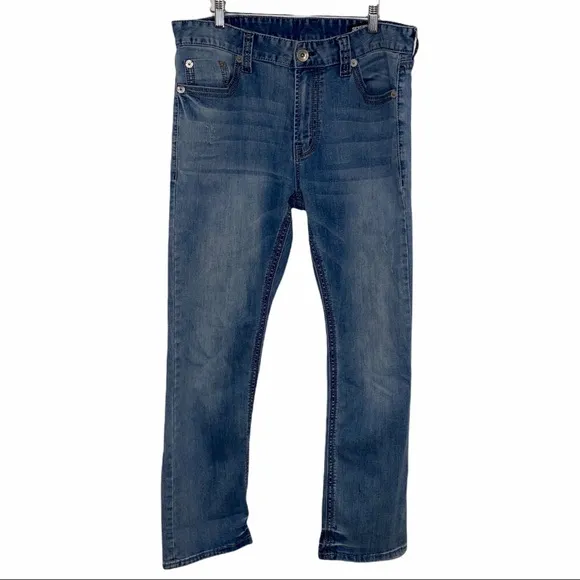 Seven7 Distressed Straight Leg Jeans