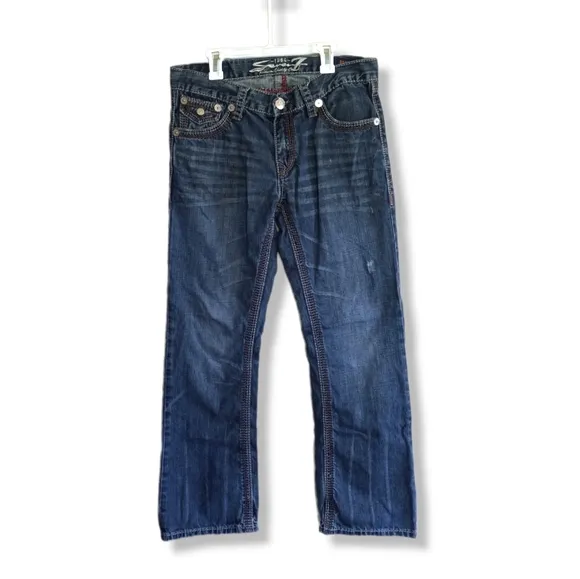 Seven 7 Darkwash Flap Pocket Bootcut Jeans Mens Size 30x30