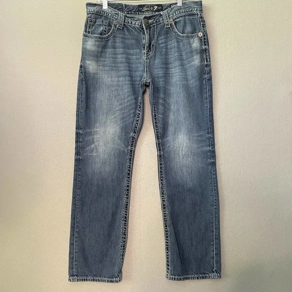 Seven 7 Men Jeans 34x32 Thick Stitch Cotton Rayon Blend