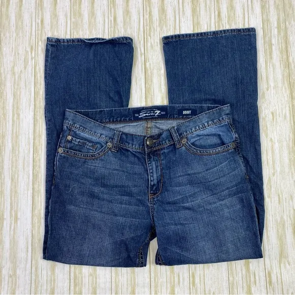 Seven Dark Wash Bootcut Denim Blue Jeans